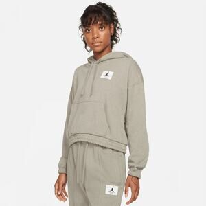 Nike Air Jordan Cropped Fleece Hoodie & Sweatpants Gray Womens Size Medium